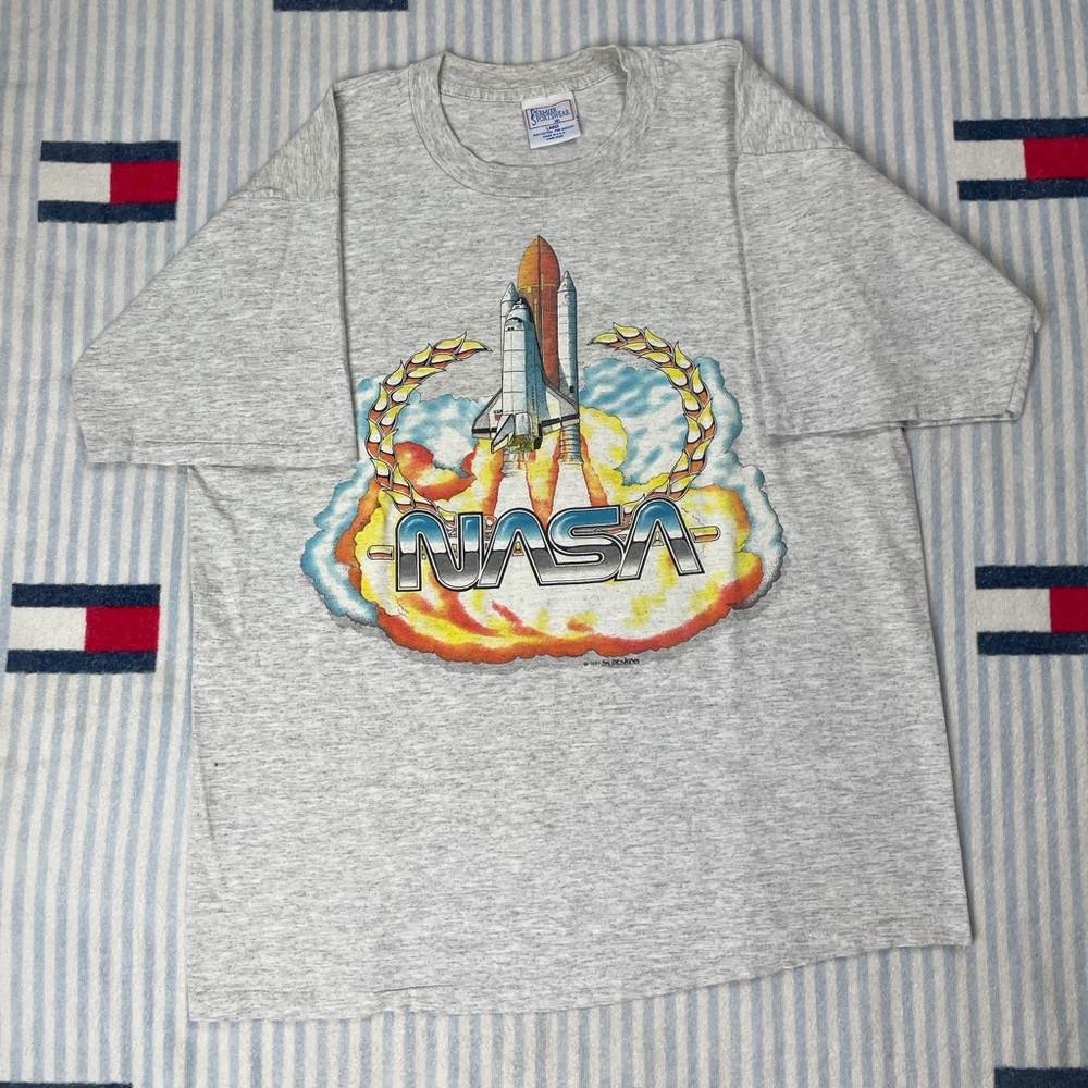 Vintage NASA spaceship launch short sleeve shirt